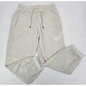Nike Sportswear Jogger Pants Women’s Medium Cream Swoosh Logo‎ Athleisure